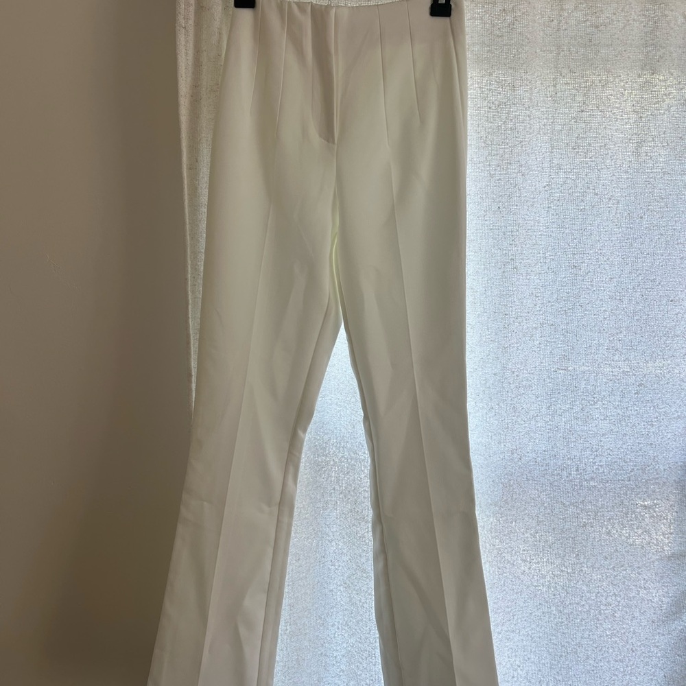 Zara White Boot Cut Flare Pants